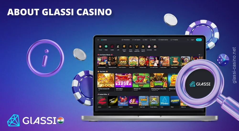 Glassi Casino भारत में एक लाइसेंस प्राप्त ऑनलाइन कैसीनो है, जिसमें खेलों का एक बड़ा चयन और 24/7 ग्राहक सहायता उपलब्ध है।