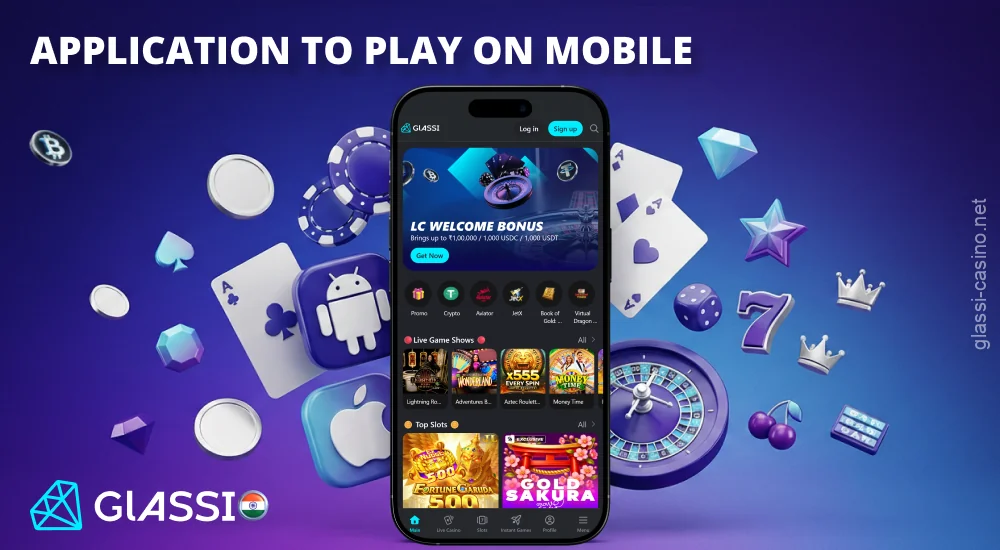 Android और iOS के लिए Glassi Casino ऐप उपयोगकर्ताओं को अपने फोन पर खेलने की सुविधा देता है।