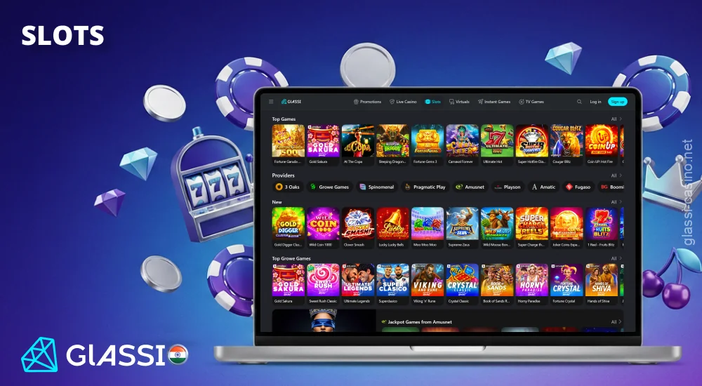 Glassi Casino के स्लॉट्स में उच्च RTP वाली हजारों लोकप्रिय स्लॉट मशीनें शामिल हैं।