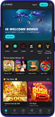 Glassi Casino ऐप का स्क्रीनशॉट