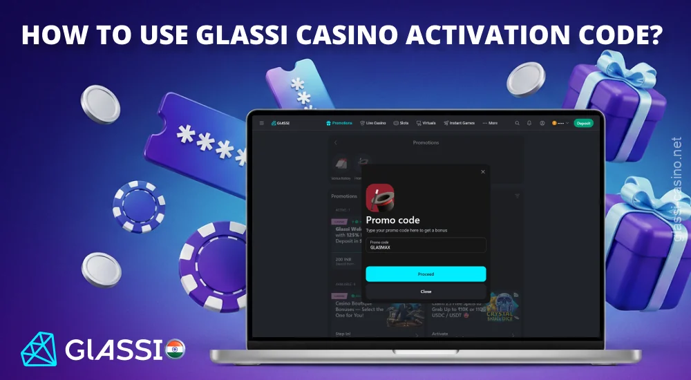 Glassi Casino में साइन अप करें, कोड दर्ज करें, और अपना बोनस प्राप्त करने के लिए जमा करें।