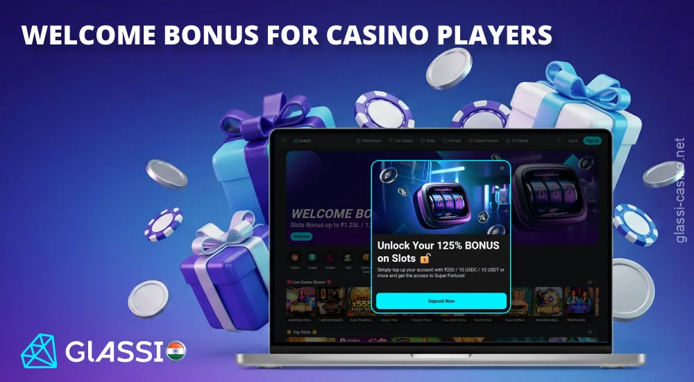 Glassi Casino offers new players bonuses of up to 125% for slots, instant games, and the live casino